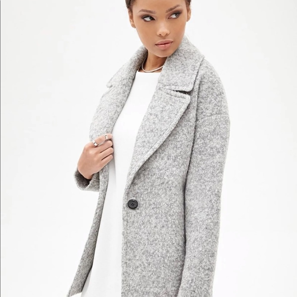 Grey Bouclé Coat